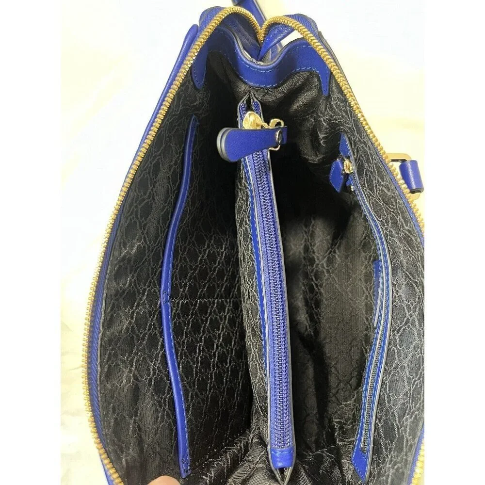 SABRINA SCALA Blue Woven Leather SATCHEL BLUE CROSSBODY Hong Kong